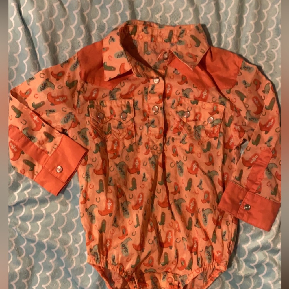 Wrangler long sleeve western shirt. 24 months. Like new. Worn once.